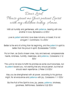 Patience Scriptures for Moms Printable