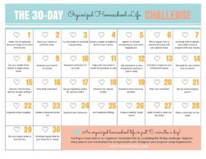 30 Day Organized Homeschool Life Challenge